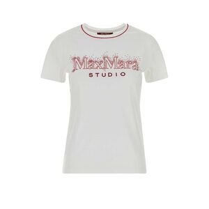 Mm Studio Women White Cotton Pugnale T-Shirt